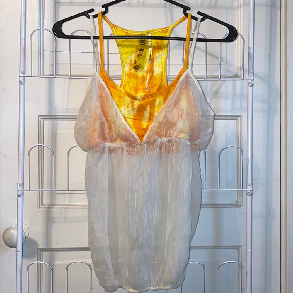 Sheer Tiedye Bra and Tanktop Combo